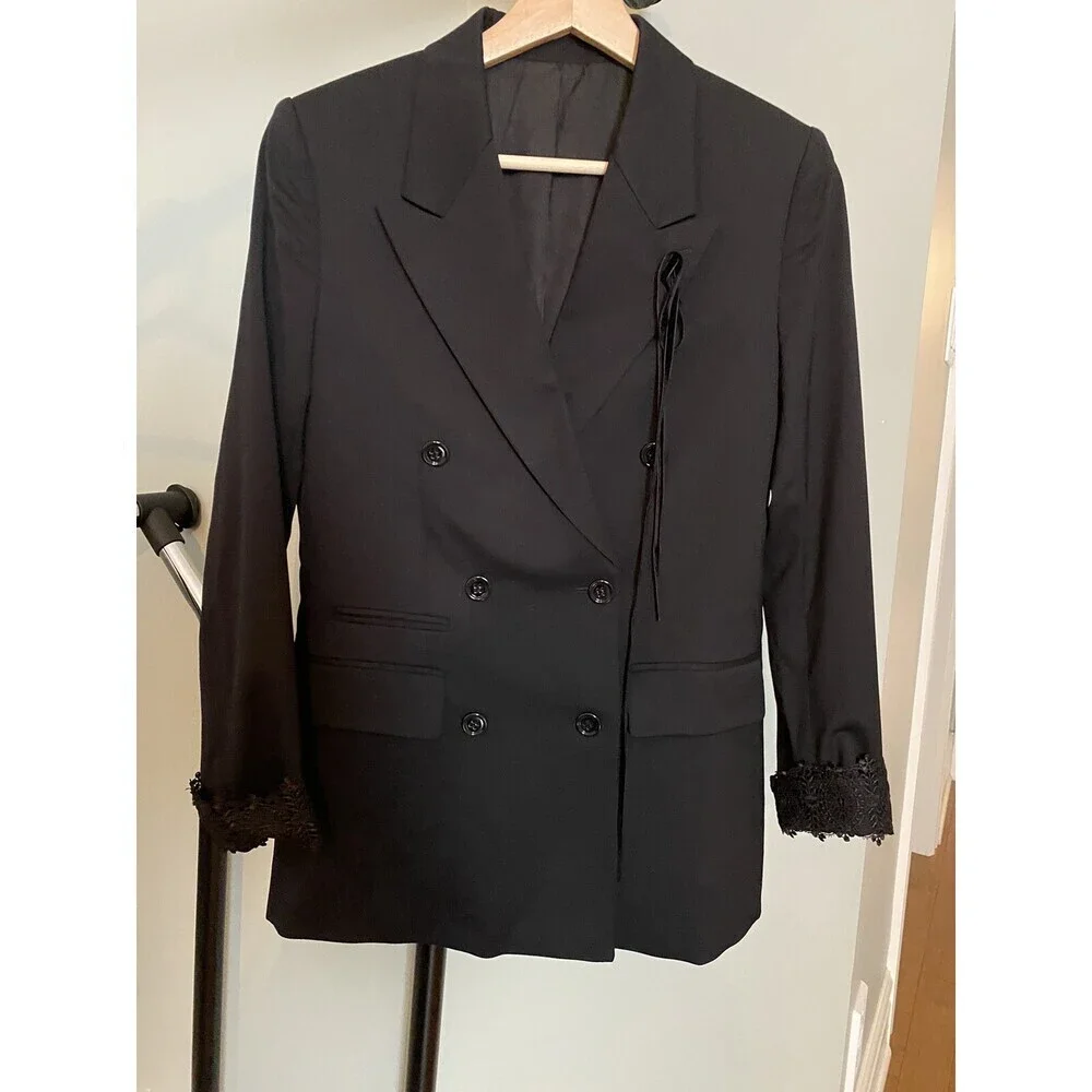 The Kooples Women's Double-Breasted Blazer Black Size 32 $725 - Picture 1 of 14